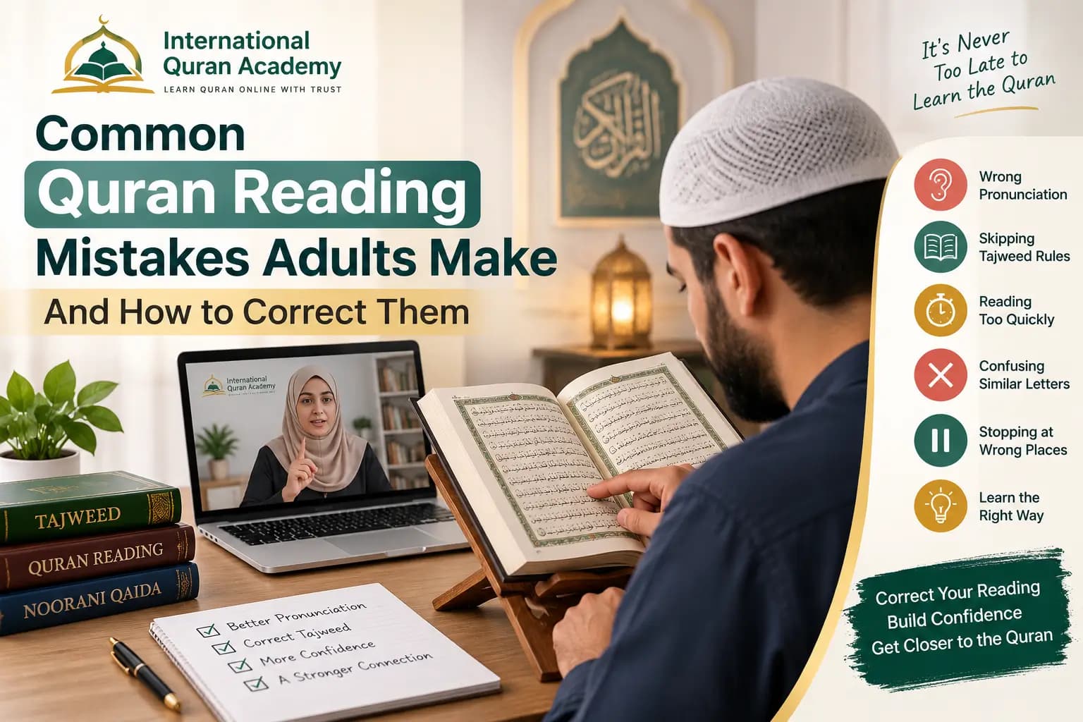 Common Quran Reading Mistakes Adults Make – And How to Correct Them